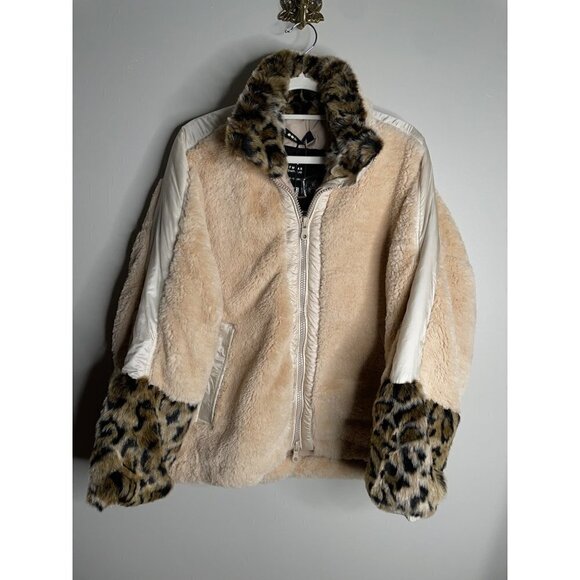 Anthropologie OOFWEAR Oversized Fleece Faux Teddy Fur Leopard Size 40 US 2 NWT - Picture 5 of 10
